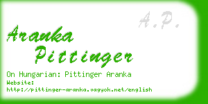 aranka pittinger business card
